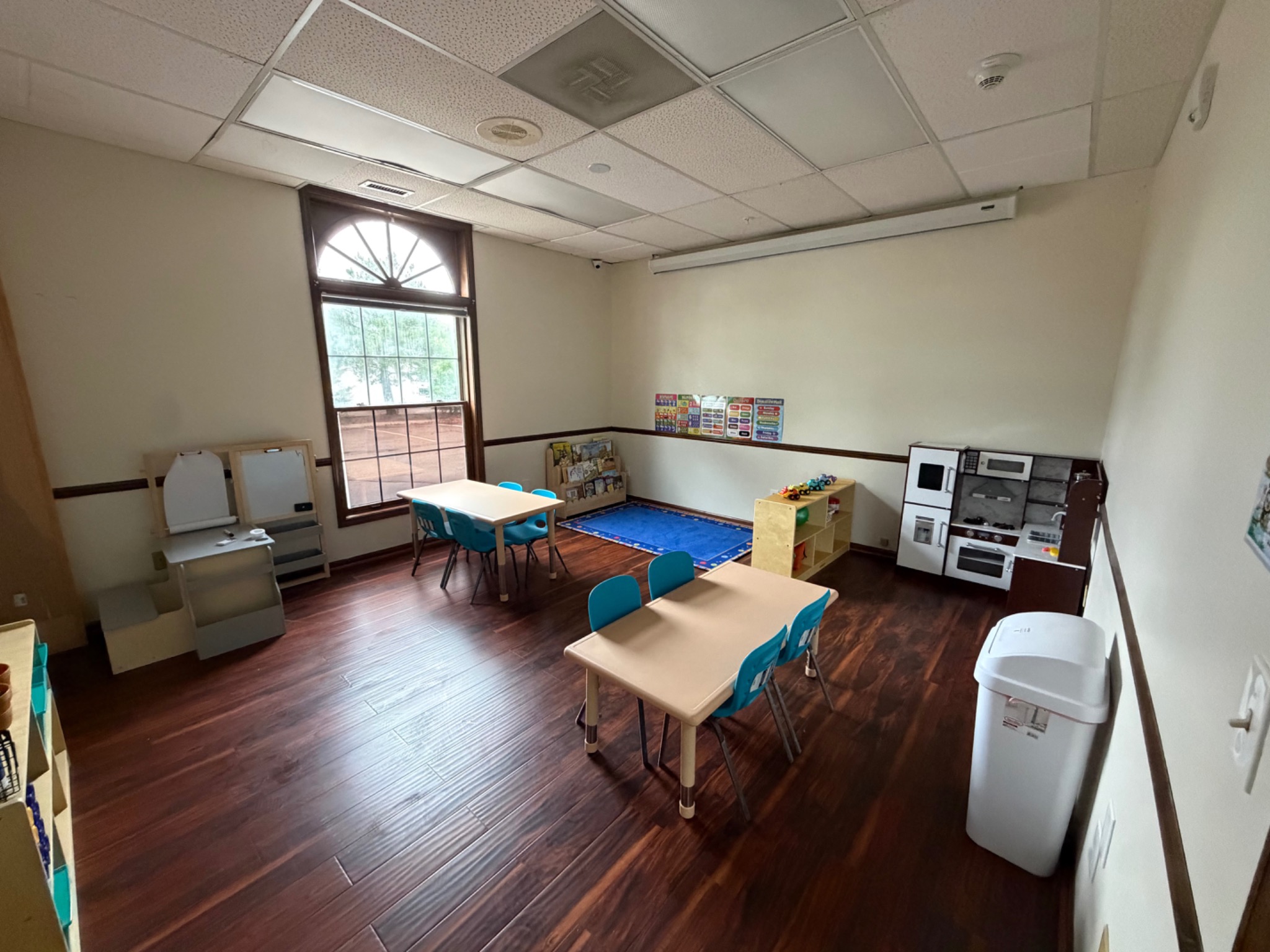 Childcare classroom with dramatic play space